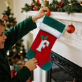 thumbnail image 5 of 18 Inches Monogram Christmas Stockings With Letters Large Soft Christmas Stockings Red Velvet With White Soft Plush Cuff For Christmas Xmas Tree Holiday Fireplace, 5 of 5