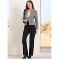 thumbnail image 4 of DARING DIVA Women's Chic Houndstooth Notch Lapel Long Sleeve Blazer XS Black, 4 of 6