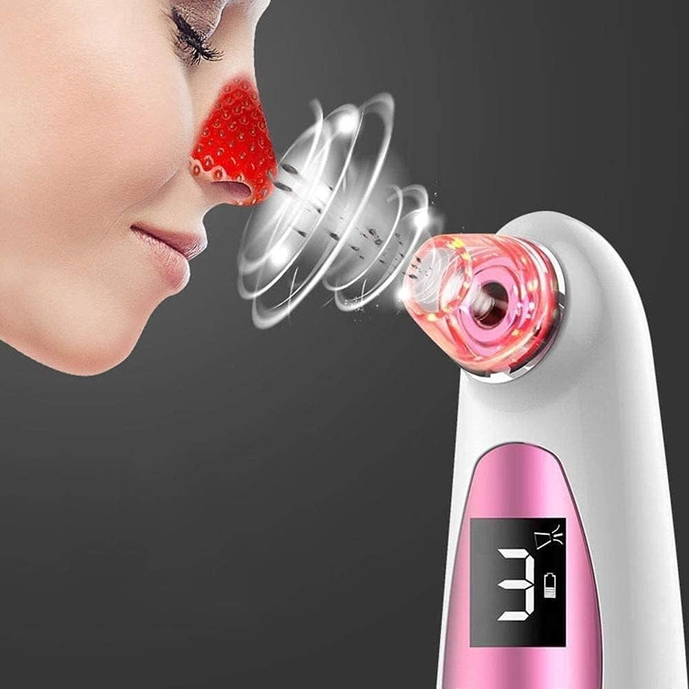 Blackhead Remover Vacuum, Pore Vacuum Cleaner Blackhead Removal Extractor Acne with Hot Compress, Facial Deep Cleaning Whitehead Pimple Blemish Acne Extractor Kit (White)