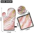 thumbnail image 6 of Pink and Gold Marble Texture Kitchen Oven Mitt and Pot Holder Sets 4 Pcs for Baking, Cooking and Grilling, Heat Resistant Up To 392 °F, 6 of 7