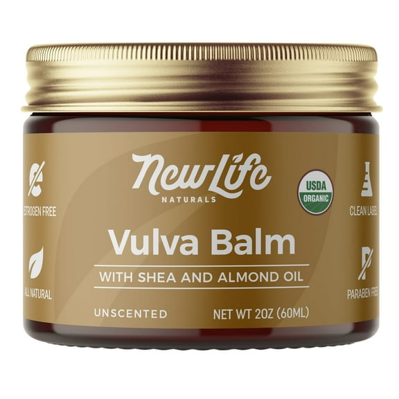 NewLife Naturals Vulva Cream with Shea & Almond Oil – Vaginal Moisturizer for Irritation Dryness Menopause - 2 oz