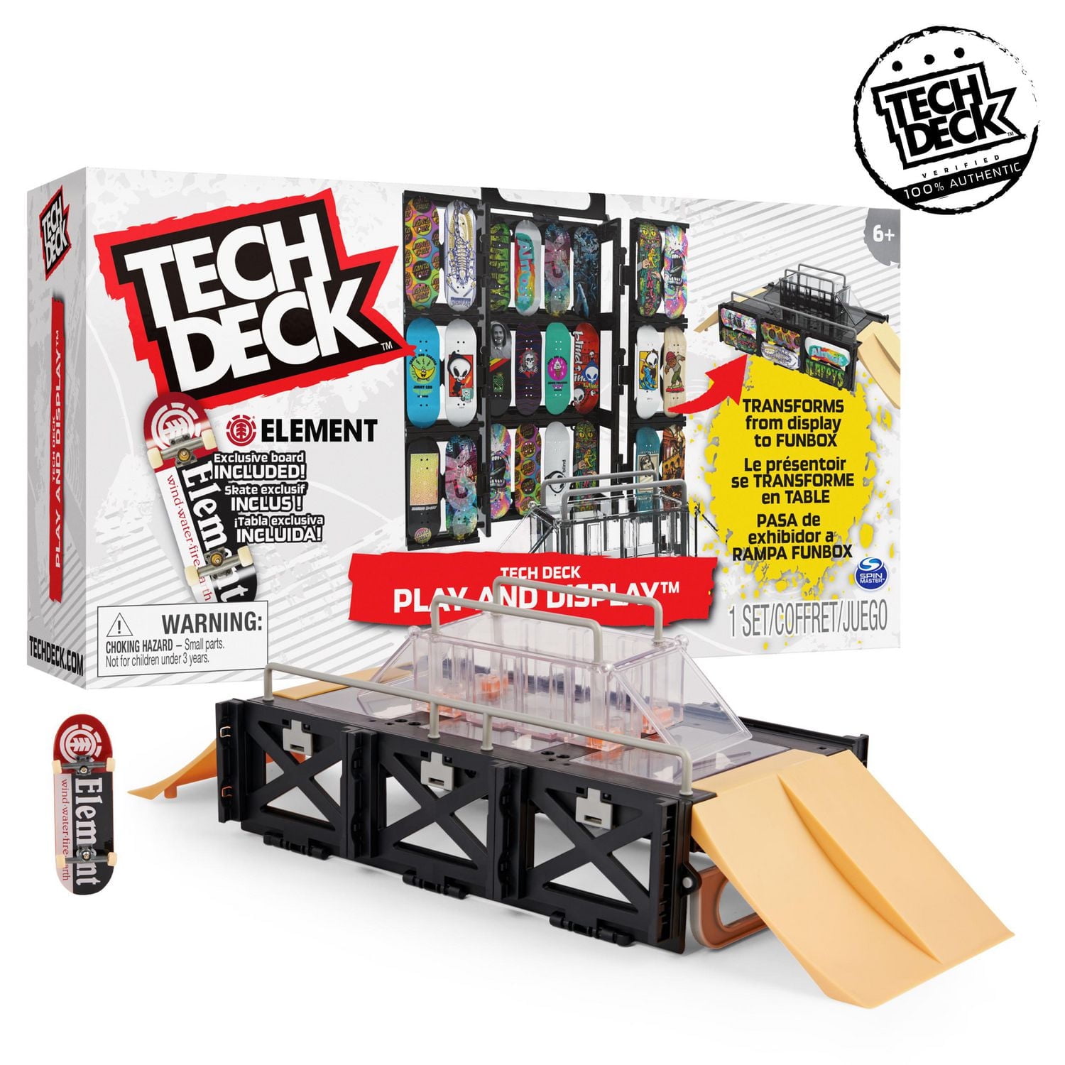 Ensemble de rampe de transformation Tech Deck, Play and Display et étui de transport avec touche exclusive, jouet pour enfants à partir de 6 ans
