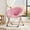 Leather pink (L2972) + gold legs, variant on Studyset Simple Deluxe Saucer Chair, Round Foldable Reading Chairs,Cozy Papasan Chair, Furry Padded Moon Chair, Round Dorm Chairs for Bedroom Living Room