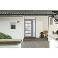 thumbnail image 5 of Front Exterior Prehung Metal-Plastic Door Frosted Glass / Manux 8002 Grey Ash / Side and Top Window / Office Commercial and Residential Doors Entrance Patio Garage 52" x 94" Left-hand Inswing, 5 of 6