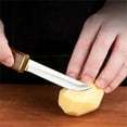 thumbnail image 7 of 1Pcs Paring Knife with Wooden Handle, 7 Inch Stainless Steel Sharp Fruits and Vegetable Knives for Kitchen, Party, Travel and Outdoors (Brown), 7 of 7