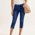 thumbnail image 5 of DuoJiaJ Stretch Capri Pants Slim Fit Ankle Jeans Casual Comfortable Trousers For Everyday Wear Women Casual Pants Blue S, 5 of 5