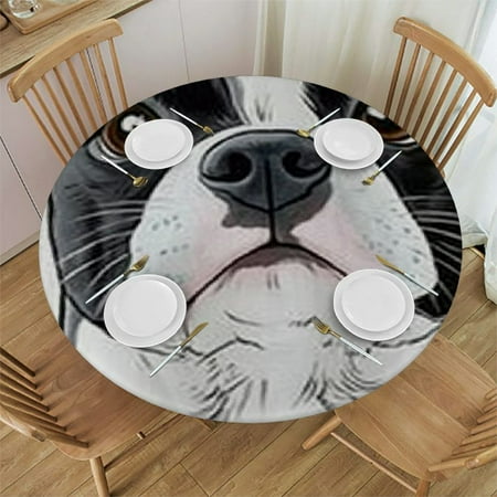 

Patifu Cute Dog Round Tablecloth 100% Polyester Stain-Resistant for Indoor and Outdoor Use - Full Width Single-Sided Printing Table Cloth 31 -35