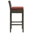 thumbnail image 2 of Modway Tabouret de Bar en Rotin et Aluminium de 30 Po avec Conduit en Brun/rouge Cassis, 2 of 3