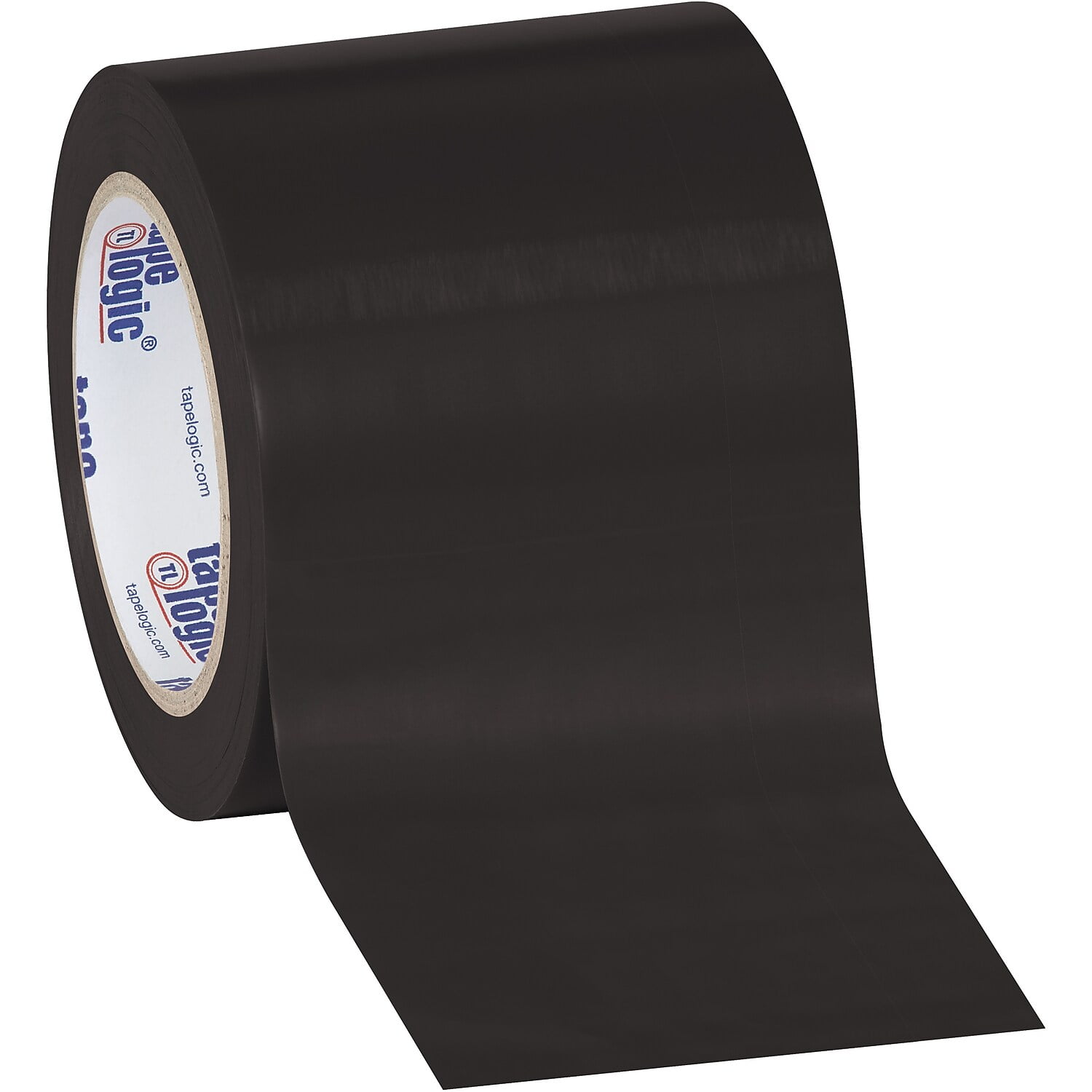 BOX Packaging Solid Vinyl Safety Tape, 3" Core, 4" x 36 Yd., Black, Case Of 12