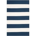 thumbnail image 1 of Safavieh Montauk 4' X 6' Hand Woven Cotton Pile Rug in Navy and Ivory, 1 of 10