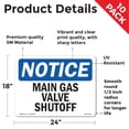 thumbnail image 2 of Main Gas Valve Shutoff OSHA Notice Vinyl Decal Label 24 Inch x 18 Inch - 10 Pack, 2 of 6