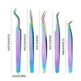 thumbnail image 5 of Soumake 5-Piece Eyelash Extension Tweezers – Stainless Steel Precision Tweezers with Straight Carved Fiber Tips for Lash Application, 5 of 8