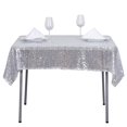 thumbnail image 3 of Efavormart 54" x 54" Wholesale Premium Silver Table Cover Sparkly SEQUIN Square Tablecloth For Banquet Wedding Party, 3 of 3