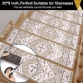 thumbnail image 6 of Non Slip Stair Treads for Wooden Steps, Yamaziot 15Pcs Indoor Carpet Stair Runners for Kids Elders & Pets, 8" x 30" Anti Skid Reusable Adhesive Boho Staircase Step Treads, 6 of 9