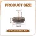 thumbnail image 2 of Uxcell 28 mm Nail-on Felt Pads, Round Felt Furniture Sliders for Protection Brown 72 Pcs, 2 of 7