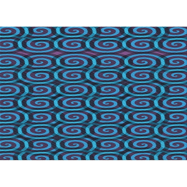 Ahgly Company Machine Washable Indoor Rectangle Transitional Deep Sky Blue Area Rugs, 2' x 4'