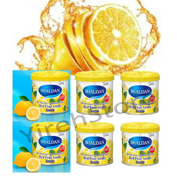 YirehStore My Shaldan Lemon Scent 6-cans, Original Classic Formula, Car Cup-holder Natural air freshener, Real Fruit Aroma
