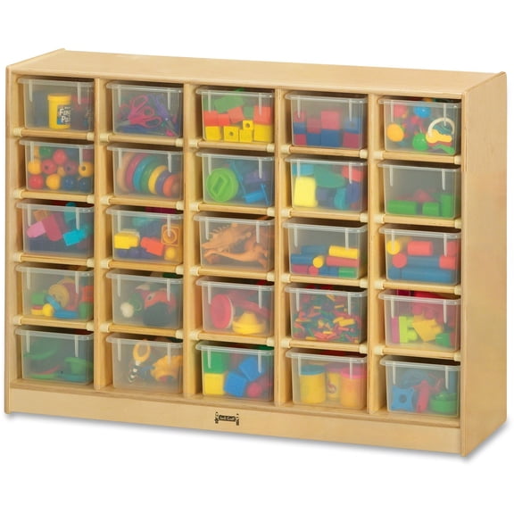 25 Cubbie-Tray Mobile Storage - with Clear Trays