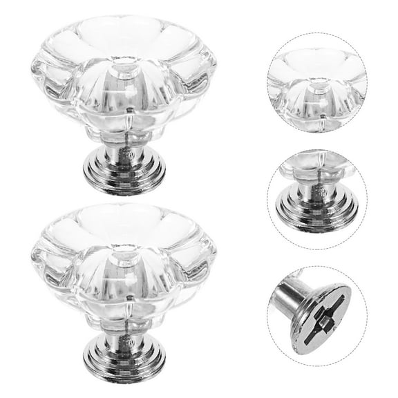 NICEXMAS  6 Pcs Closet Door Handles Clear Doorknob Crystal Durable Exquisite Workmanship
