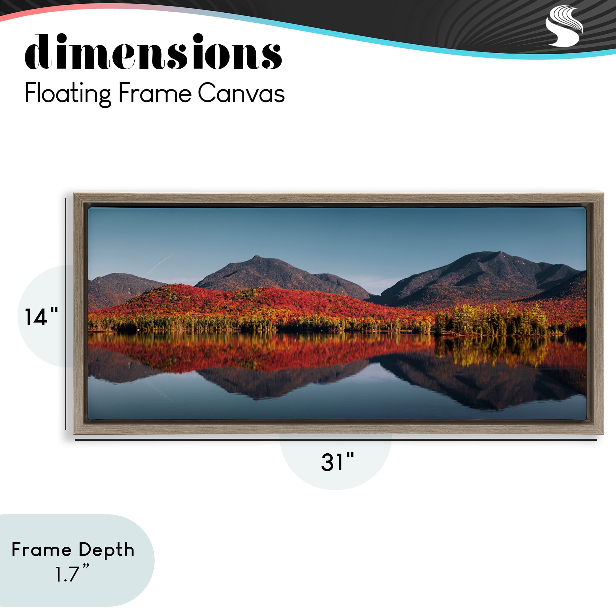 Stupell Industries Autumn Panorama Reflections Brown Framed Floater Canvas Wall Art, design by Jonathan Zaharek