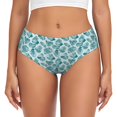 thumbnail image 1 of Fotbe Teal turquoise shell Calzones Estampados para Mujer – Ropa Interior de Algodón, Cómoda, Suave y Elástica-XX-Large, 1 of 6