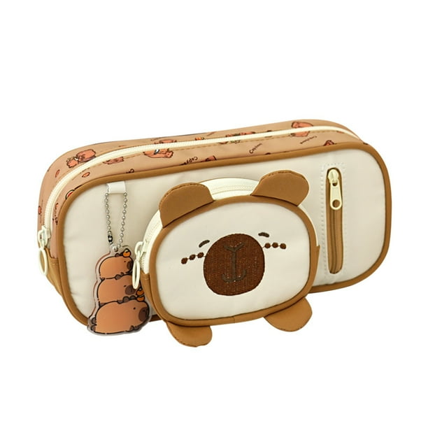 Estuche para lápices de tela Oxford de gran capacidad, diseño de capibara