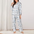 thumbnail image 2 of Pofeuu Sea Vacations Print Womens Pajamas Set Long Sleeve Sleepwear Button Down Nightwear Soft Pj Lounge Sets Button Down Pajamas Women-Medium, 2 of 7
