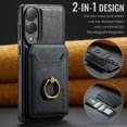 thumbnail image 7 of Dteck Magnetic PU Leather Case for Samsung Galaxy S25 Edge (2025), Compatible with MagSafe Accessory, Detachable Wallet RFID Blocking Card Holder Ring Stand Shockproof Protective Phone Case, Black, 7 of 7