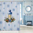thumbnail image 2 of Manfei Cartoon Snowflake Stripes Shower Curtain 72Wx84L,Merry Christmas Bathroom Shower Curtain, 2 of 6