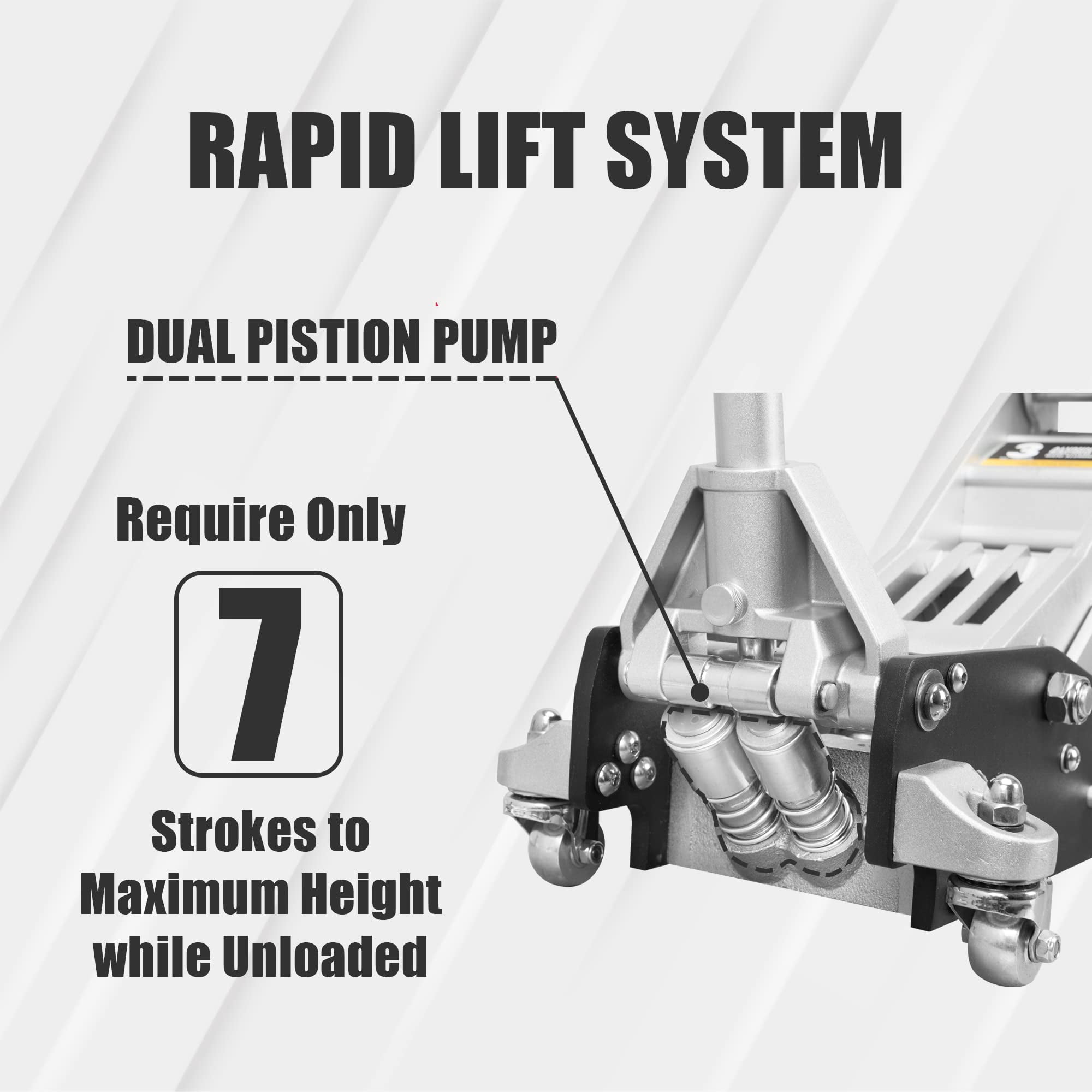 Torin Service/Floor Jack Low Profile Economic Aluminum with Quick Lift Pump DWT830003XLB