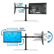 Mount-It! Adjustable Height Dual Desk Full-Motion Monitor Mount