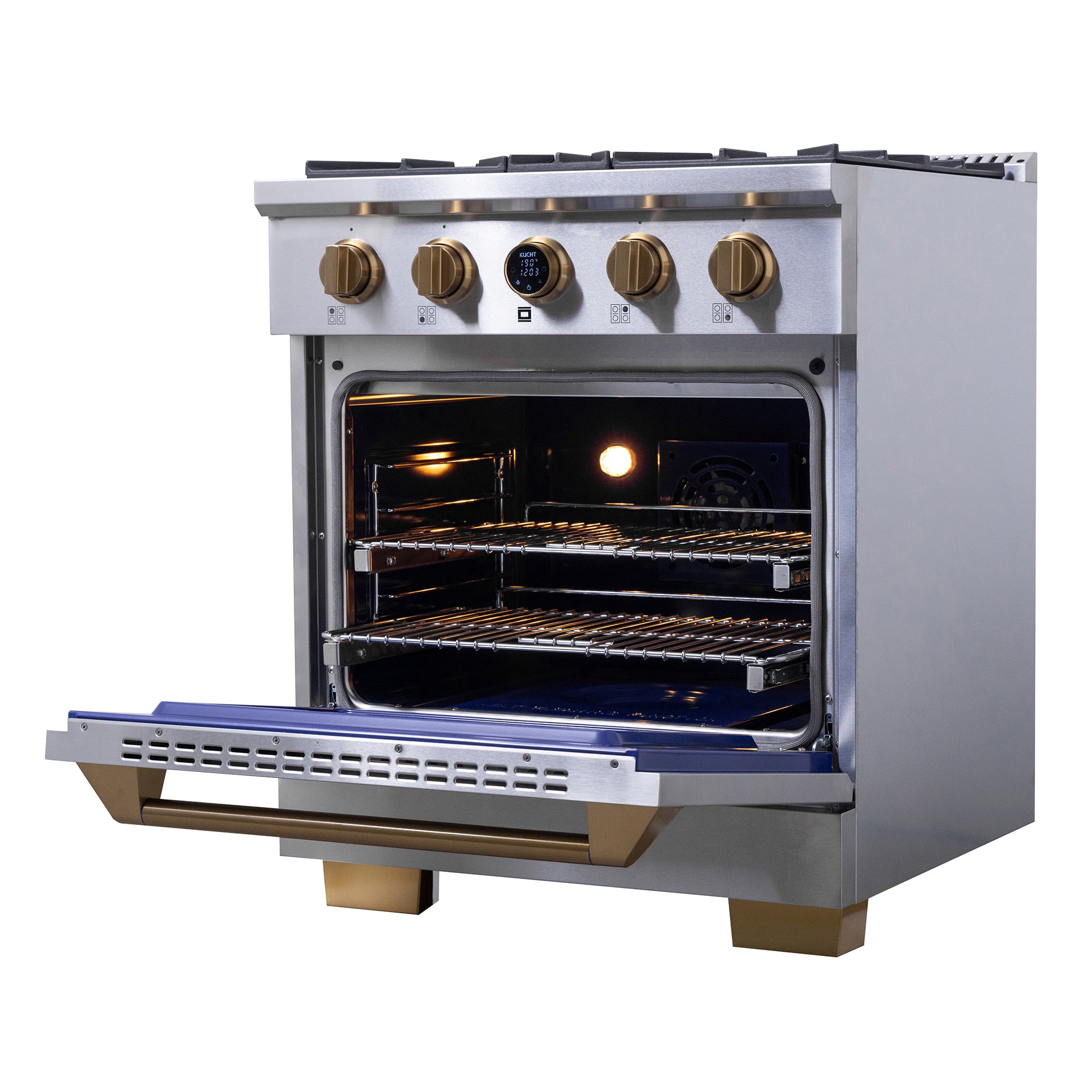 30 in. 4.2 cu. ft. 4 Burners Dual Fuel Range for Natural Gas in Stainless Steel