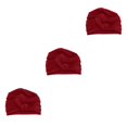 thumbnail image 4 of mmirethe Bonnet de Nuit en Coton Doux et Extensible pour la Perte de Cheveux Rouge Violacé 56-58cm 3Set, 4 of 6