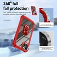 thumbnail image 4 of Decase for Apple iPhone 15 New Phone Case with Rotatable Ring Stand,Heavy Duty 10FT Military Protection Clear Back Hard PC Soft TPU Bumper Phone Shell - Red, 4 of 8