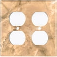 thumbnail image 3 of Metal Light Switch Plate Outlet Cover (Image of Marble Brown MAR024), 3 of 13