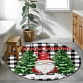 thumbnail image 3 of Round Rugs 3 Ft, Black White Plaid Christmas Non Slip Area Rugs for Kitchen Bedroom Entryway, Gnomes Xmas Tree Snowflake Winter Washable Carpet Runner Rug Floor Mats for Bedroom Home Decor, 3 of 9