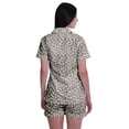 thumbnail image 4 of Moomaya WoMen's Short Sleeve Button Sleepwear Shorts Shirt Pj Set Nightwear, 4 of 6