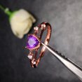 thumbnail image 3 of Bague pour Femmes Simple Réglable en Forme de Coeur Anneau en Cristal Bague Charme Bague, 3 of 8