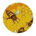 thumbnail image 2 of Awypu  Yellow Bees Honeycombs Round Tablecloth with Elastic Edged Fitted Table Cloths Cover Mat Washable Polyester Spill Proof Table Covers for Indoor outdoor Dinning Patio Table  White, 2 of 7