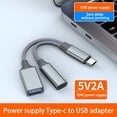 thumbnail image 3 of USB C OTG Cable Phone Adapter 2in1 Type C Male to USB C Female Charging Port, 3 of 8