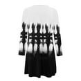 thumbnail image 2 of Inkach Womens Fashion Vintage O-Neck Long Sleeve Print Round Button Dresses, 2 of 3