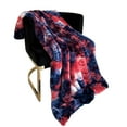 thumbnail image 1 of Plutus Blue Red White Fureal Faux Fur Luxury Throw Blanket, 1 of 1