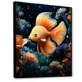 thumbnail image 2 of Designart "Ocean Dance Abstract" Animals Framed Wall Art - Modern Orange Butterfly Fish Living Room Framed Canvas Art, 2 of 6