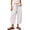 Gray #41, variant on Plus Size Linen Pants for Women Summer Cotton Wide Leg Drawstring Capris Casual Cropped Palazzo Lightweight Trousers with Pockets Beige 2XL
