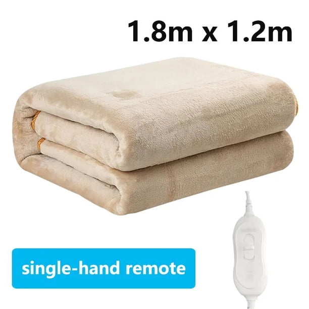 Manta eléctrica con calefacción de nivel para cama inteligente, manta con control remoto para 2 personas, doble de franela, 9
