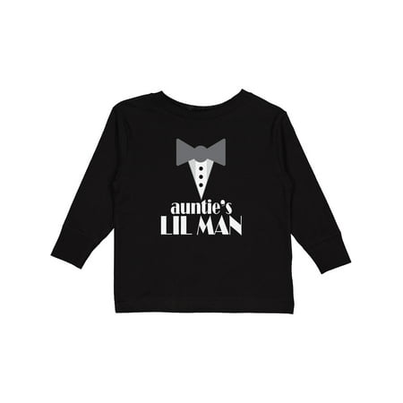 

Inktastic Auntie Lil Man Tuxedo Front Gift Toddler Boy Girl Long Sleeve T-Shirt