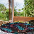 thumbnail image 2 of Ambesonne Tropical Fitted Round Tablecloth, Colorful Palm Leaves Plot, 36"- 40" Diameter, Dark Pink Sea Blue, 2 of 5