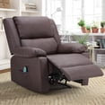 thumbnail image 2 of YODOLLA Leather Recliner Chair with Massage Heated Function, Home Theater Seating Sofa Brown, 2 of 9