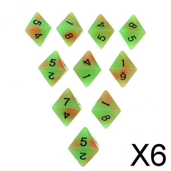 Dados para Juegos Dados de 5x8 Caras de 18 Mm para Juegos de Mesa Y Enseñanza de Matemáticas Naranja 6 piezas