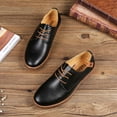 thumbnail image 4 of Chaussures de Mariage en Cuir pour Homme, Mode Décontractée, Unies, à Lacets, Chaussures d'Affaires pour Homme, 4 of 7
